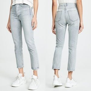 Agolde Riley high rise straight crop jean vanished